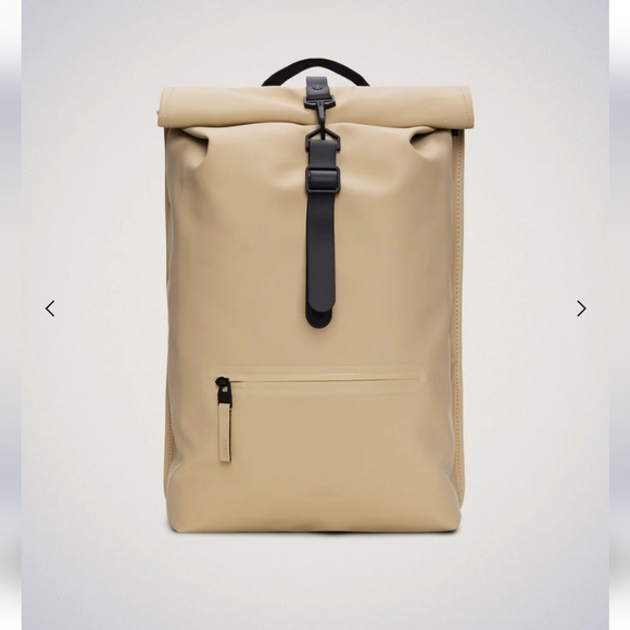 Rains Handbags - RAINS Rolltop Rucksack Sand